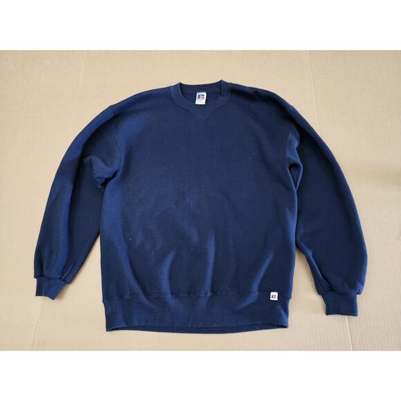 Vintage Russell Athletic Sweatshirt Large Blue Crew Neck Made in USA 90s - Picture 1 of 8